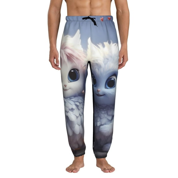 Kdxio Cute Animal Couple Pattern Joggers,Sweatpants for Men with Pockets-X-Large