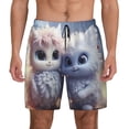 thumbnail image 1 of Kdxio Cute Animal Couple Print Men's Swim Trunks with Compression Liner 7 Inch Inseam Quick Dry Swim Shorts, 1 of 5