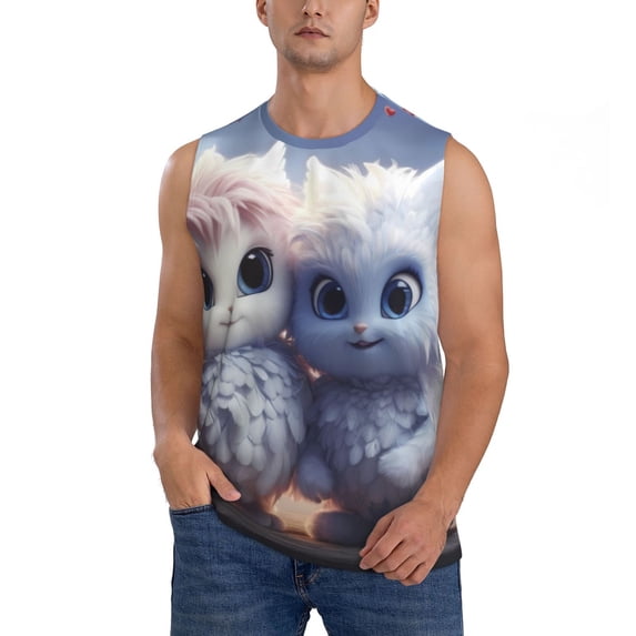 Kdxio Cute Animal Couple for Men's Muscle T-shirt,Sleeveless for Workout Running Athletic Gym Lounge Casual