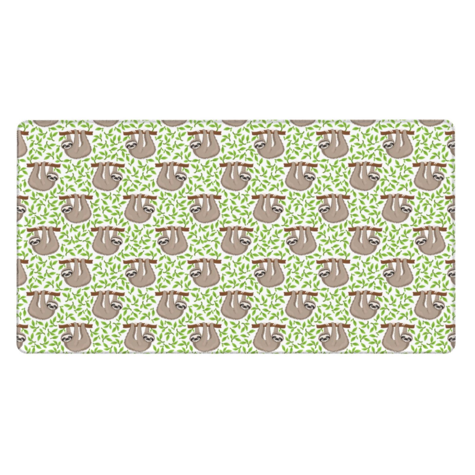Kdxio Cute Animal Sloth On A Branch Print Large Gaming Mouse Pad,Non-Slip Base,Water Resist Keyboard Pad for Gamer,Office & Home,29.5 x 15.8 in