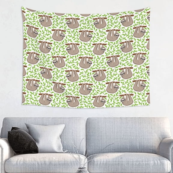 Kdxio Cute Animal Sloth On A Branch Wall Hanging Tapestries Banner For Bedroom College Dorm Home Living Room Party Decor 29X37 In