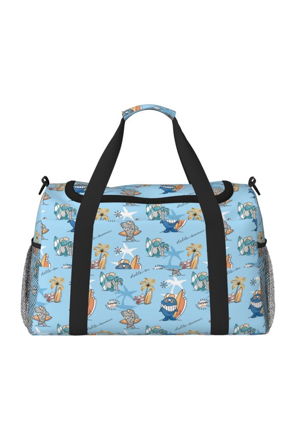 Cute Animals Surfers Travel Duffel Bag Gym Bag Weekender Travel Bag Gym Bag for Women &Men Airplane Travel Essentials for Flying