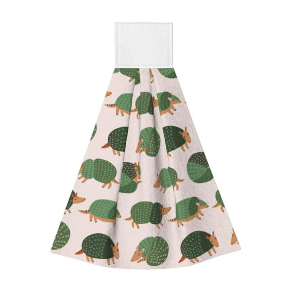 Kdxio Cute Armadillo Hand Towel with Loop Hanging Towel Absorbent Tie Towels for Kitchen Tea Bar Bathroom Decor