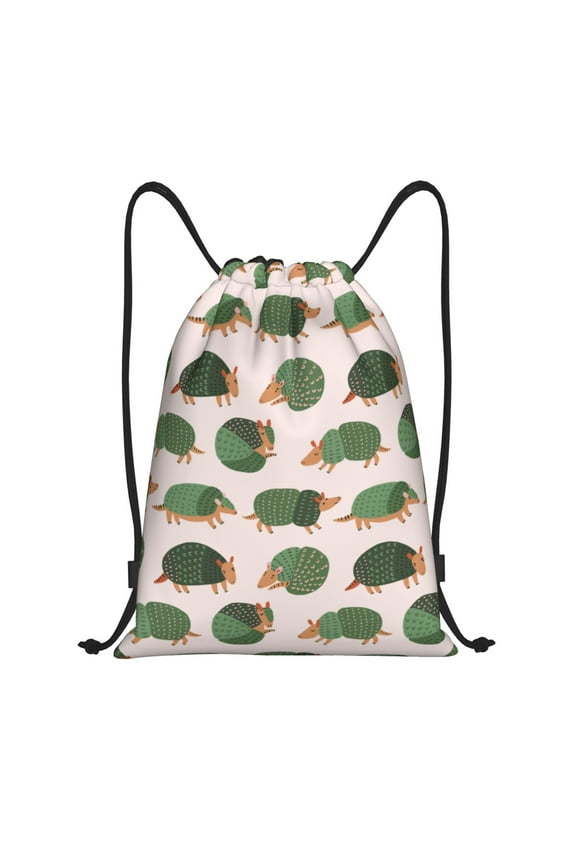Cute Armadillo Print Drawstring Backpack Bag,Waterproof Draw String Back Sack, Gym Drawstring Bags Swim Bag For Unisex