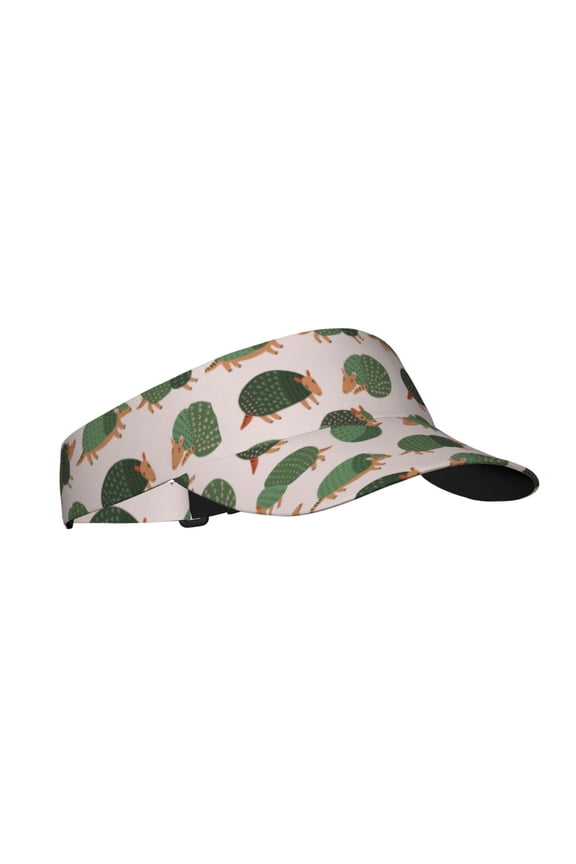 Cute Armadillo Print Sun Visor Hat Golf Visor Adjustable Velcro Outdoor Sports Cap for Men Women