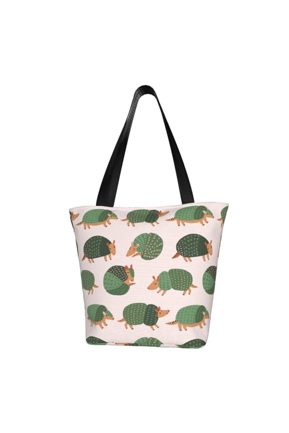 Cute Armadillo Women Reusable Grocery Bags Foldable Ripstop,Reusable Shopping Bags for Shopping,Gym,Gift