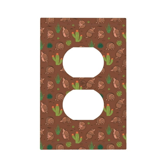 Kdxio Cute Armadillos Decorator Light Switch or Receptacle Outlet Wall Plate Decorator Wall Plate Child Safe Outlet Cover-Style S