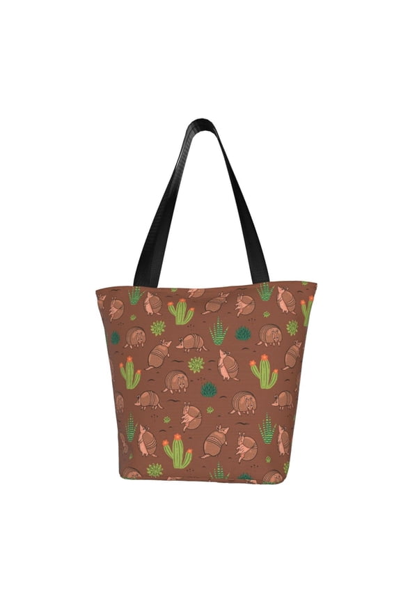 Cute Armadillos Women Reusable Grocery Bags Foldable Ripstop,Reusable Shopping Bags for Shopping,Gym,Gift