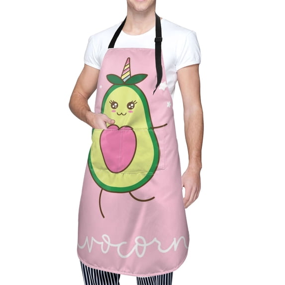 Kdxio Cute Avocado Apron with Pockets Adjustable Kitchen Aprons for Men Women Waterproof Aprons for Cooking,Drawing,Crafting, Baking Household Cleaning