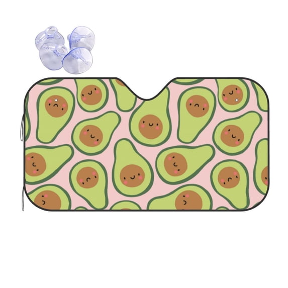 Kdxio Cute Avocado Print Front Windshield Sun Shade,Folding Auto Sunshade for Car Truck SUV-Medium