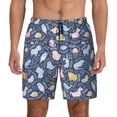 thumbnail image 1 of Kdxio Cute Baby Animals Print Men's Swim Trunks with Compression Liner 7 Inch Inseam Quick Dry Swim Shorts, 1 of 5