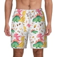 thumbnail image 1 of Kdxio Cute Baby Dinosaurs Print Men'S Swim Trunks With Compression Liner 7 Inch Inseam Quick Dry Swim Shorts, 1 of 7
