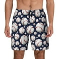 thumbnail image 1 of Kdxio Cute Basebal Print Men's Swim Trunks with Compression Liner 7 Inch Inseam Quick Dry Swim Shorts, 1 of 7