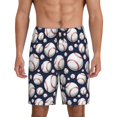 thumbnail image 1 of Kdxio Cute Basebal Print Mens Sleep Shorts Bottoms Soft Comfy Pajama Wear Pants with Drawstring Pockets, 1 of 7