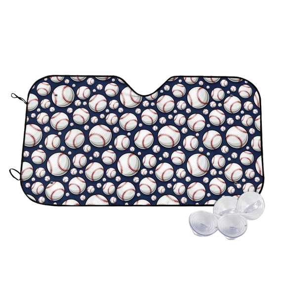 Kdxio Cute Basebal Print Windshield Sun Shade,UV Rays and Sun Heat Protection,Sunshade for Car Windshield,Car Shade Front Windshield - Small