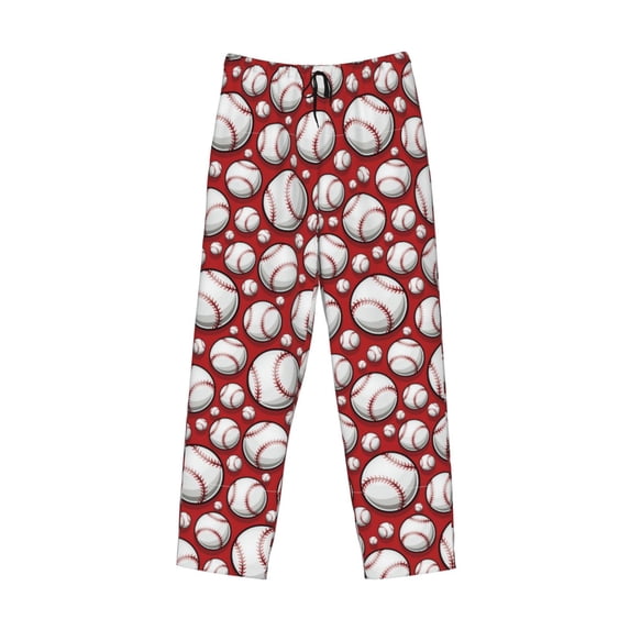 Kdxio Cute Baseball Print Men's Sleep Pajama Pant Lounge Pants with Pockets