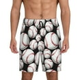 thumbnail image 1 of Kdxio Cute Baseball Print Mens Sleep Shorts Bottoms Soft Comfy Pajama Wear Pants with Drawstring Pockets, 1 of 7
