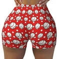 thumbnail image 1 of Kdxio Cute Baseball Print Workout Shorts for Women Seamless Soft Smooth Gym Yoga Scrunch Active Shorts, 1 of 9