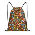 thumbnail image 1 of Kdxio Cute Beach Dolphin Print Drawstring Backpack Bag,Waterproof Draw String Back Sack, Gym Drawstring Bags Swim Bag For Unisex, 1 of 9