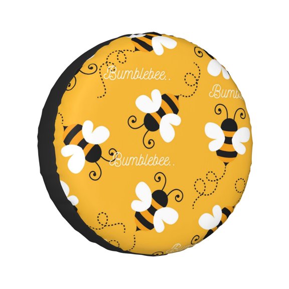 Kdxio Cute Bee Butterfly Yelllow for Tire Cover Wheel Protectors Tyre Covers Weatherproof Wheel Covers Universal Fit for Trailer Rv SUV Truck Camper Travel Trailers 17 inch