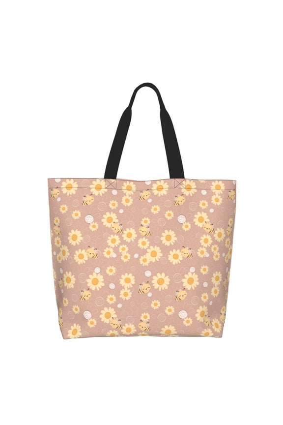 Cute Bee Casual Tote Bags Women Big Capacity Shoulder Bag for Women Travel Shoulder Bags Handbags