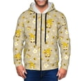 thumbnail image 1 of Kdxio Cute Bee Gnome 2 Print Men Hoodies Casual Hoodies for Men with Zip Pockets Full Zip Long Sleeve Sweatshirt Sports Hooded Jacket-Large, 1 of 5