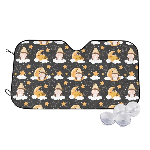 Kdxio Cute Bee Gnome Print Windshield Sun Shade,UV Rays and Sun Heat Protection,Sunshade for Car Windshield,Car Shade Front Windshield - Small
