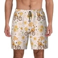 thumbnail image 1 of Kdxio Cute Bee Gnome1 Print Men's Swim Trunks with Compression Liner 7 Inch Inseam Quick Dry Swim Shorts, 1 of 7