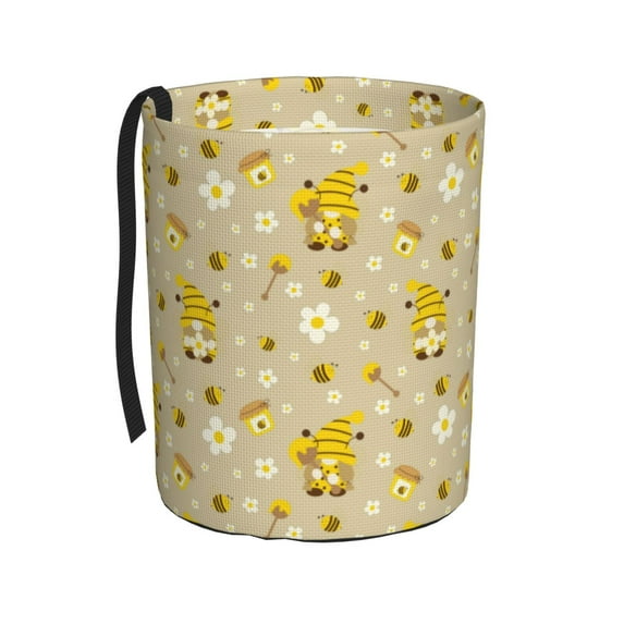 Kdxio Cute Bee Gnomes Car Trash Can Garbage Car Accessories Trash Can Car Waste Bin for for Driver and Passenger Any Vehicle