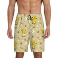 thumbnail image 1 of Kdxio Cute Bee Gnomes Print Mens Sleep Shorts Bottoms Soft Comfy Pajama Wear Pants with Drawstring Pockets, 1 of 7