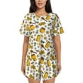 thumbnail image 1 of Kdxio Cute Bee Print Pajamas Sets for Women Short-Sleeved Pjs with Lounge Shorts Two Piece Sleepwear S-4XL, 1 of 9