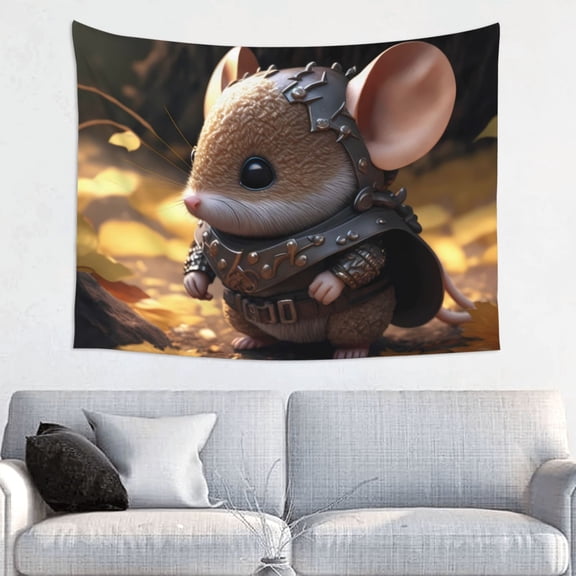 Kdxio Cute Big-Eared Mouse Wall Hanging Tapestries Banner For Bedroom College Dorm Home Living Room Party Decor 29X37 In