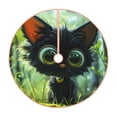 thumbnail image 1 of Kdxio Cute Big-Eyed Black Cat Print Christmas Tree Skirt Christmas Xmas Tree Skirts Mat for New Year Holiday Christmas Party Decorations-30", 1 of 7