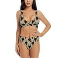 thumbnail image 1 of Kdxio Cute Black Dog Print Women's 2 Piece High Waisted Wrap Spaghetti Strap Summer Swimsuit Bikini Set-, 1 of 7