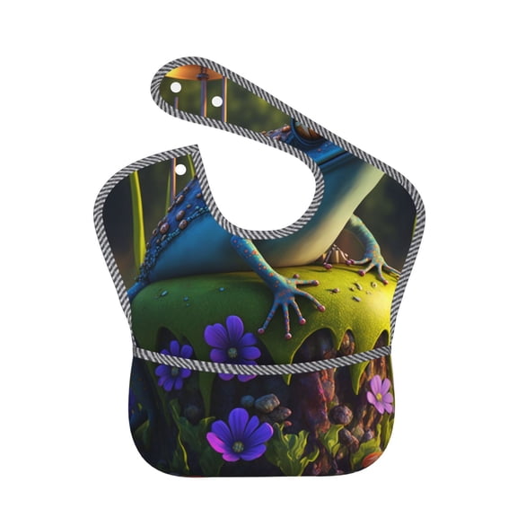 Kdxio Cute Blue Frog Bibs For Babies, Baby Bibs for Eating, Toddler Bibs, Waterproof Bibs, Feeding Bibs, for Toddlers, Boys, Girls