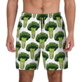 thumbnail image 1 of Kdxio Cute Broccoli Print Men's Swim Trunks with Compression Liner 7 Inch Inseam Quick Dry Swim Shorts, 1 of 7