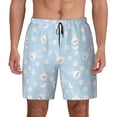 thumbnail image 1 of Kdxio Cute Bunny Print Men's Swim Trunks with Compression Liner 7 Inch Inseam Quick Dry Swim Shorts, 1 of 7