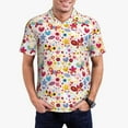 thumbnail image 1 of Kdxio Cute Butterfly Flowers Print Men's Short Sleeve Polo Shirt,Midweight Men's Shirt, 1 of 6