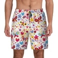 thumbnail image 1 of Kdxio Cute Butterfly Flowers Print Men's Swim Trunks with Compression Liner 7 Inch Inseam Quick Dry Swim Shorts, 1 of 7