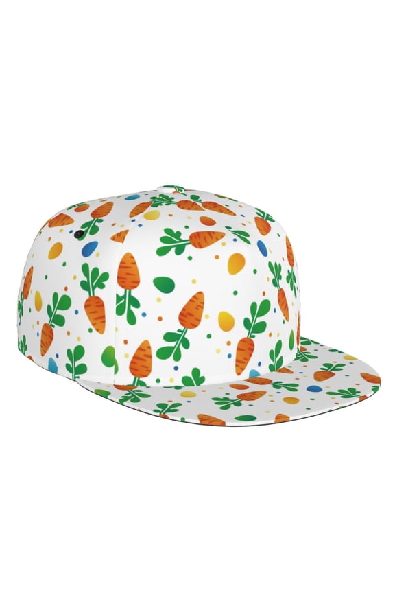 Cute Carrot Print Snapback Hat for Men Women,Adjustable Baseball Cap