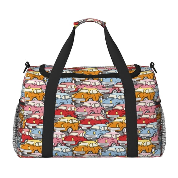 Kdxio Cute Cars Travel Duffel Bag Gym Bag Weekender Travel Bag Gym Bag for Women &Men Airplane Travel Essentials for Flying