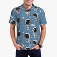 thumbnail image 1 of Kdxio Cute Cartoon Astronaut Print Men's Short Sleeve Polo Shirt,Midweight Men's Shirt, 1 of 5