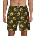 thumbnail image 1 of Kdxio Cute Cartoon Bees Print Men'S Swim Trunks With Compression Liner 7 Inch Inseam Quick Dry Swim Shorts, 1 of 7
