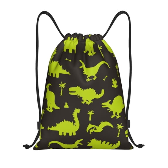 Kdxio Cute Cartoon Dinosaurs Print Drawstring Backpack Bag,Waterproof Draw String Back Sack, Gym Drawstring Bags Swim Bag For Unisex