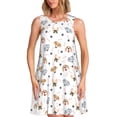 thumbnail image 1 of Kdxio Cute Cartoon Dogs Pattern Summer Dresses for Women Beac Sleeveless Vintage Floral Flowy Pocket Tshirt Tank Sundresses, 1 of 7