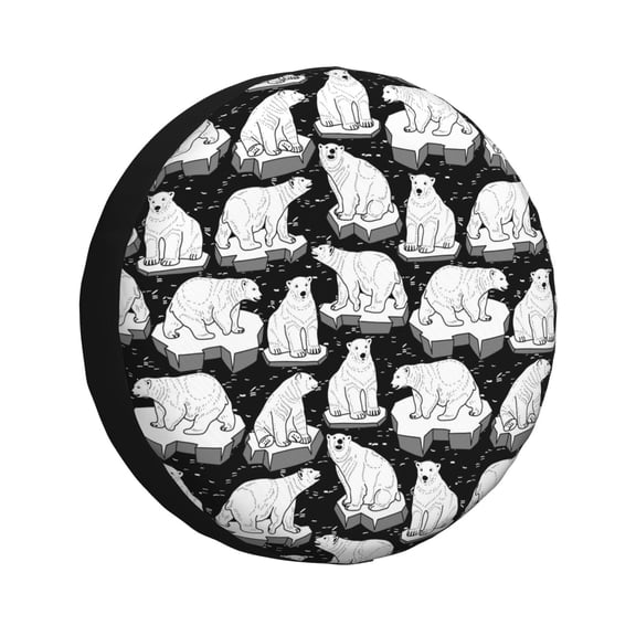 Kdxio Cute Cartoon Polar Bear for Tire Cover Wheel Protectors Tyre Covers Weatherproof Wheel Covers Universal Fit for Trailer Rv SUV Truck Camper Travel Trailers 14 inch