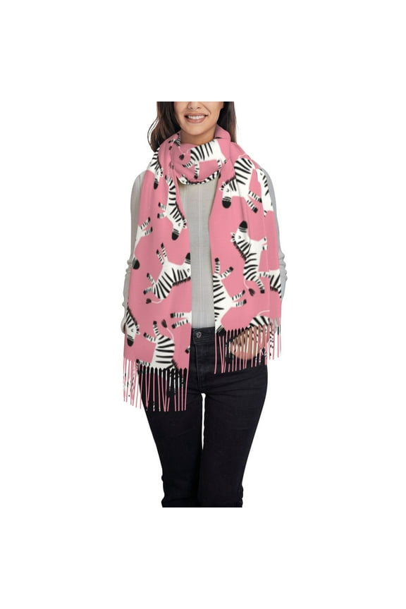 Cute Cartoon Zebra Women's Scarf Womens Winter Scarf, Fashion Scarfs for Women, Shawls and Wraps, Long Blanket Scarf