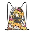 thumbnail image 1 of Kdxio Cute Cat Cartoon Print Drawstring Backpack Bag,Waterproof Draw String Back Sack, Gym Drawstring Bags Swim Bag For Unisex, 1 of 9