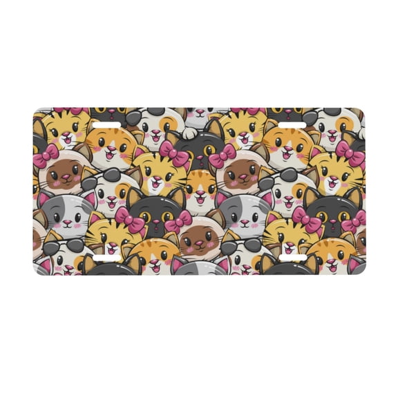Kdxio Cute Cat License Plate Car Front License Plate Car Decoration Car Accessories Front Tag Plate Standard Size