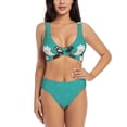thumbnail image 1 of Kdxio Cute Cat Paw And Dog Print Women's 2 Piece High Waisted Wrap Spaghetti Strap Summer Swimsuit Bikini Set-Medium, 1 of 7
